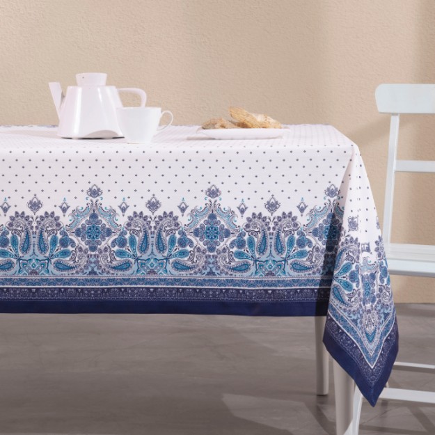 Picture of Manamo Paisley Traditional Digital Printed Table Cloth Navy 140x250 cm