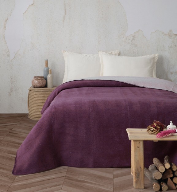 Picture of Manamo Cotton Blanket Violet 150x220    