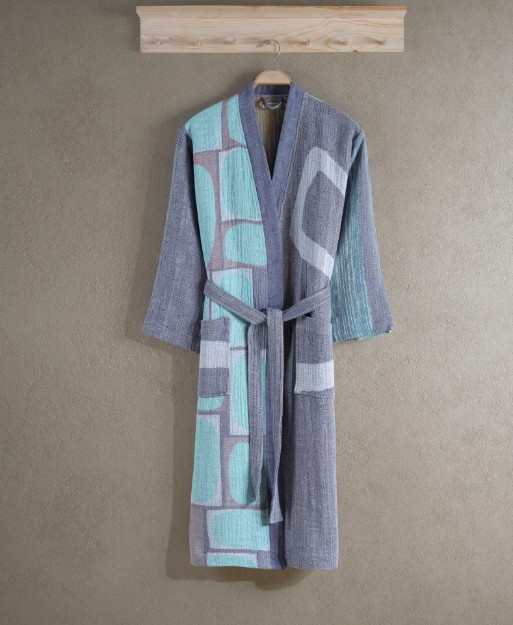 Picture of Manamo Bathrobe Procyon Navy Blue Unisex One Size 