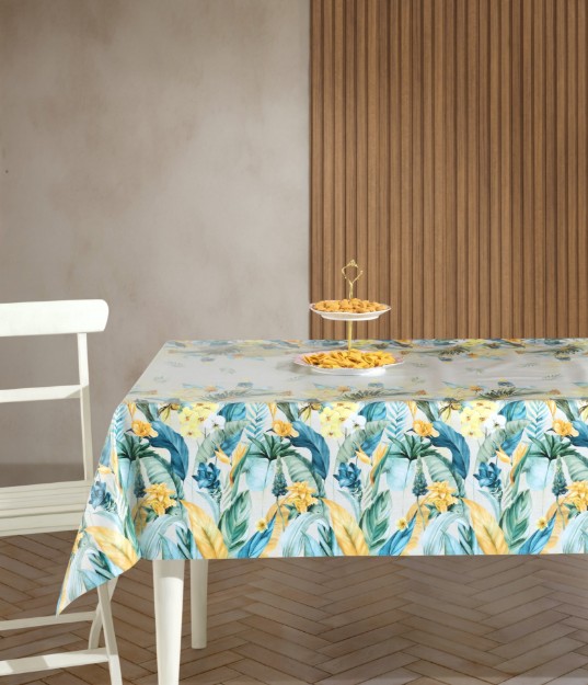 Picture of Manamo Palm Digital Printed  Table Cloth Turqoise 100x140 cm 