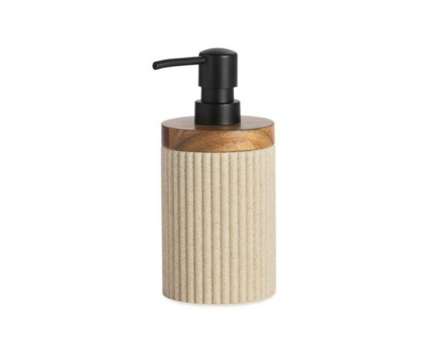 Picture of Bathroom dispenser made of wood and beige resin