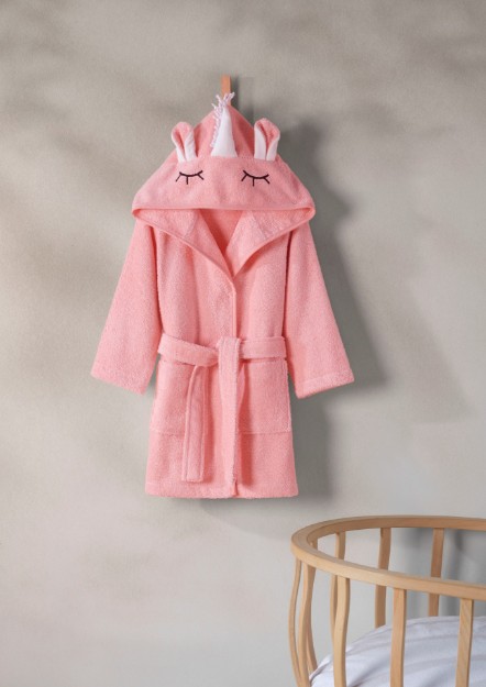 Picture of Manamo Unicorn Pink Hooded Bathrobe 