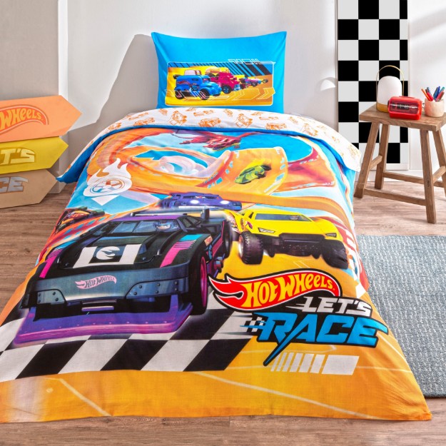 Picture of TAC Disney  Hot Wheels Let`s Race Bed Linnen Set Single Size 160x220+100x200+50x70 (1 pc)