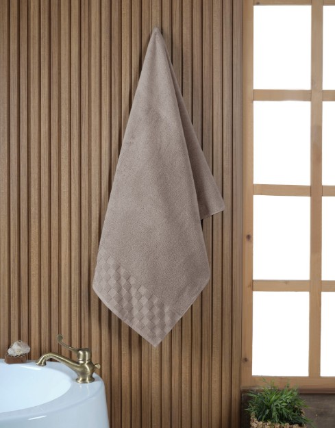 Picture of Manamo Checker Microcotton Bath Towel Beige 75x150 