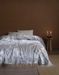 Picture of Manamo Paisley Cotton/Acrylic Blanket Single 160x230 Indigo/Cream  