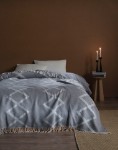 Picture of Manamo Diamond Cotton/Acrylic Blanket Single 160x230 Indigo/Cream  