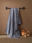 Picture of Manamo Diamond Cotton/Acrylic Blanket Single 160x230 Indigo/Cream  