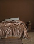 Picture of Manamo Diamond Cotton/Acrylic Blanket Single 160x230 Brown/Cream  