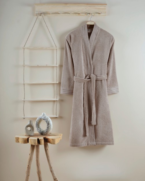 Picture of Manamo Atlas Kimono Bathrobe Beige   L/XL