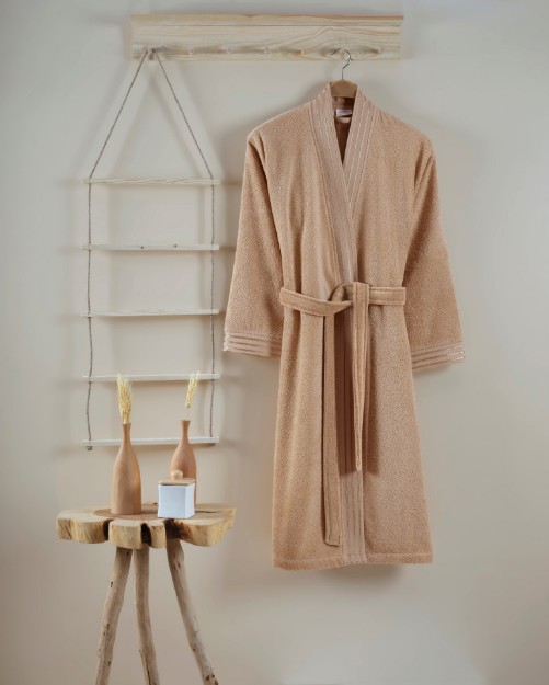 Picture of Manamo Atlas Kimono Bathrobe Camel   S/M