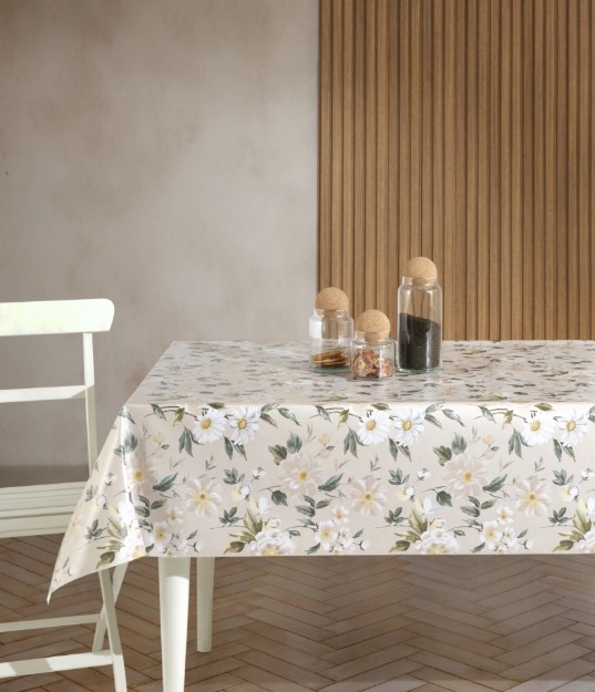 Picture of Manamo Flowers Digital Printed  Table Cloth Beige 100x140 cm  