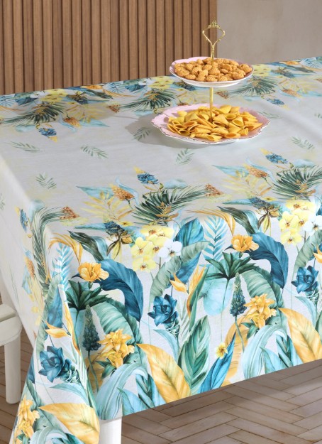 Picture of Manamo Palm Digital Printed  Table Cloth Turqoise 140x240 cm 