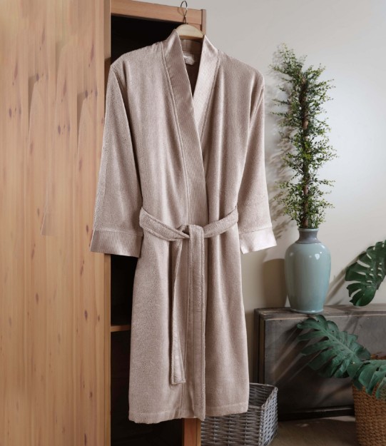 Picture of Manamo Pure Bamboo Kimono Bathrobe Beige