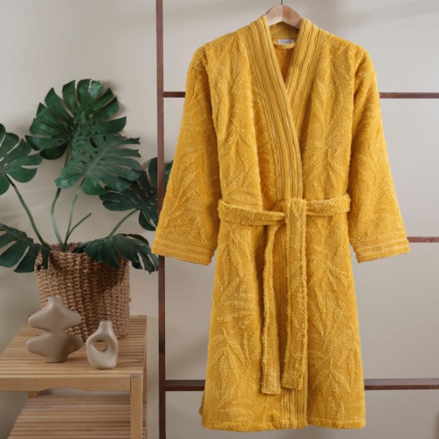 Picture of Manamo Berta Microcotton Kimono Bathrobe Ochre