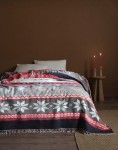 Picture of Manamo  Snowflake Blanket Cotton/Acrylic Red/Blue 160x230