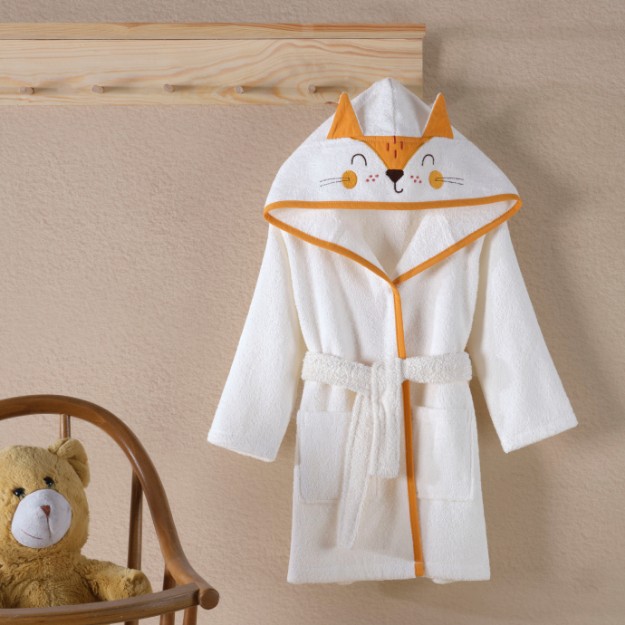 Picture of Manamo Fox Cream Hooded Bathrobe  2/3 Year