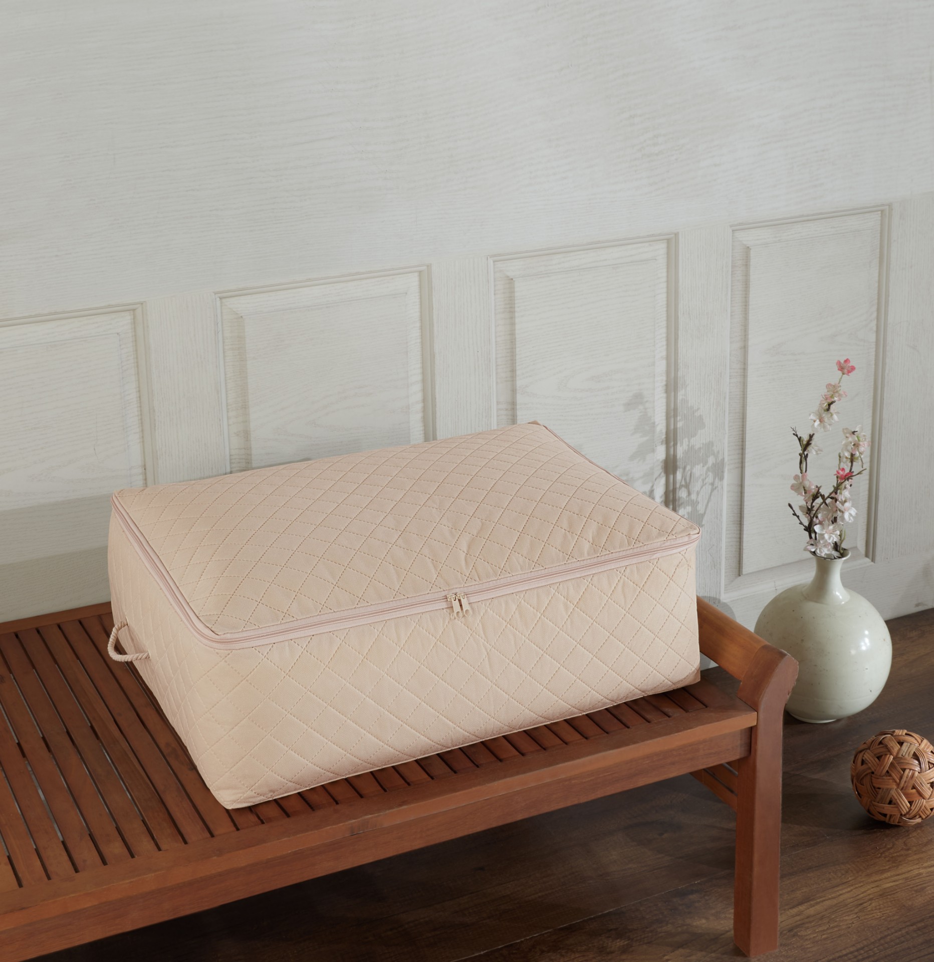 Manamo Plain Organizer Quilted Beige 60x45x18 cm - Manamo Home