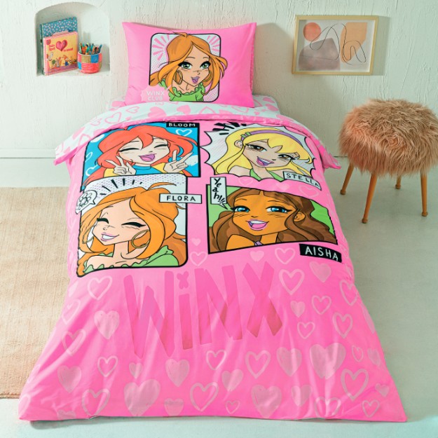 Picture of TAC Cotton Disney Winx Girls S Club Bed Linnen Set Single Size 160x220+100x200+50x70 (1 pc)