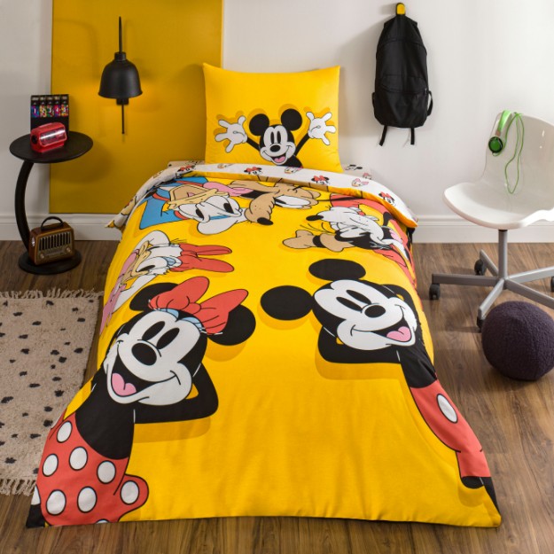 Picture of TAC Cotton Disney Mickey & Friends Bed Linen Set Single Size 160x220+100x200+50x70 (1 pc) 