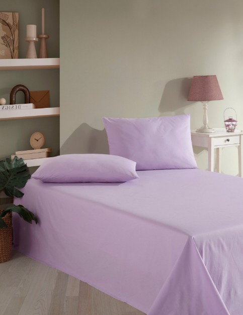 Picture of Manamo M&D Flat Bed Sheet & Pillow Case Cotton Lilac Double Size 240x260+50x70 cm (2 pc)