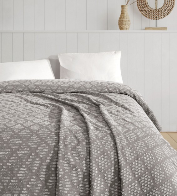 Picture of Manamo Wengen Pike Cotton Towel Grey Single Size 160x240 cm