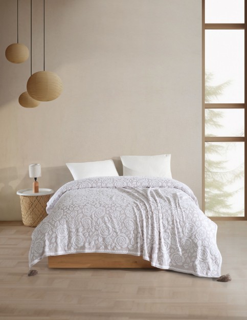 Picture of Manamo Rose Pike Cotton Towel White/Beige Single Size 160x230 cm