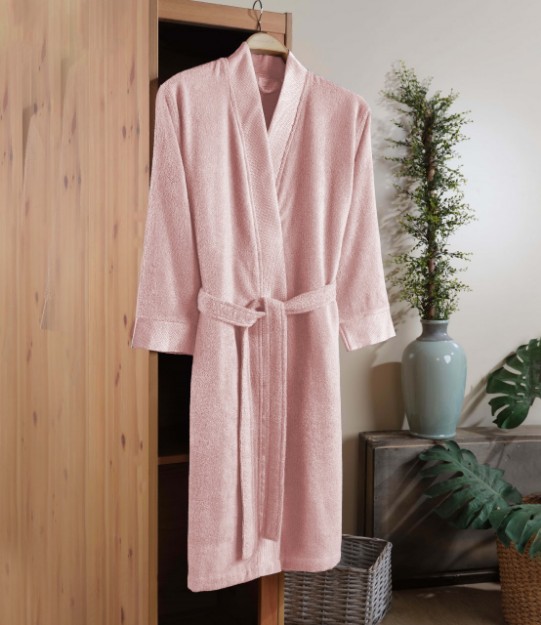 Picture of Manamo Pure Bamboo Kimono Bathrobe Blush S/M