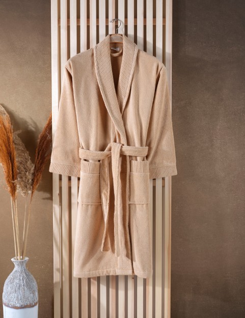 Picture of Manamo Petran Shawl Collar  Microcotton Bathrobe Camel 2XL/3XL