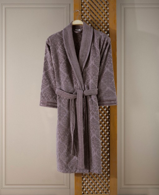 Picture of Manamo Paisley  Jacquard  Bathrobe Mauve L/XL