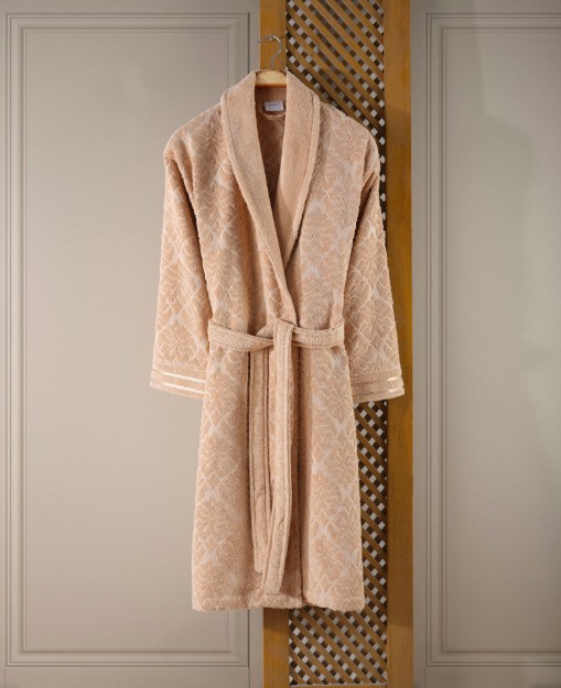 Picture of Manamo Paisley  Jacquard  Bathrobe Camel 2XL/3XL
