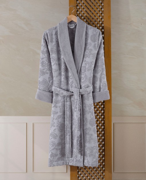 Picture of Manamo Stella  Jacquard  Bathrobe Grey L/XL