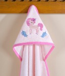 Picture of Manamo Pony Baby Hooded Towel Soft Pink 90X90 cm