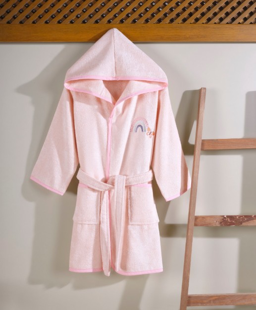 Picture of Manamo  Butterfly & Rainbows  baby Bamboo Bathrobe Silver Peony 12/24 Month