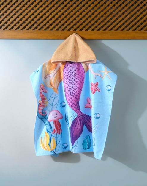 Picture of Manamo  Kids Pancho Mermaid Tail Multi 70x140 cm