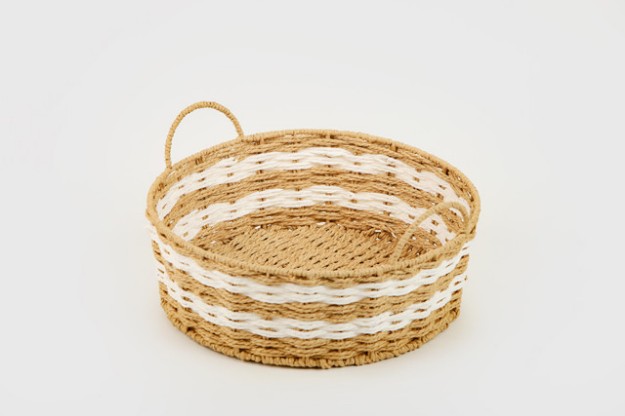 Picture of Manamo Pretty დეკორატიული კალათა დაწნული თეთრი 38x38x13 სმ