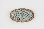 Picture of Manamo Dasia თეფში Ceramic/Rattan ლურჯი/თეთრი 20x12x2.5 სმ