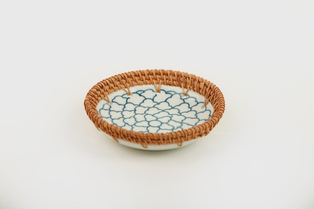 Picture of Manamo Dasia თეფში Ceramic/Rattan ლურჯი/თეთრი 20R