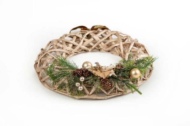 Picture of Manamo  Strip Bark Door  საახალწლო კარის აქსესუარი  ოქროსფერი  40x36x8 სმ