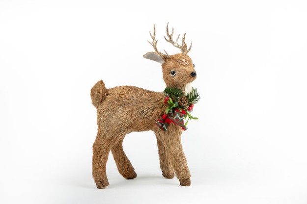 Picture of Manamo  Standing Deer  საახალწლო აქსესუარი  წითელი/მწვანე  29x16x51 სმ