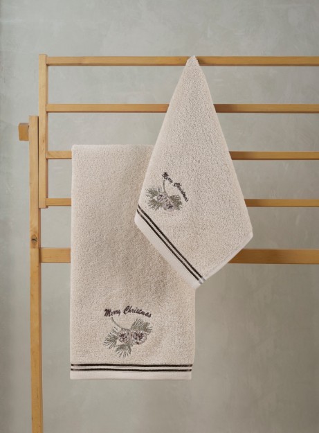 Picture of Manamo Pine Christmas Hand Towel Cotton Linen  30x45 სმ