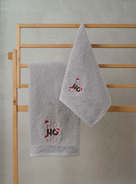 Picture of Manamo Hohoho Christmas Hand Towel Cotton Grey  30x45 სმ