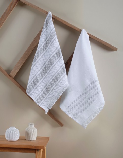 Picture of Manamo Missi სამზარეულოს პირსახოცი ბამბის ნაცრისფერი ჟაკარის 50x70 სმ(2ც)