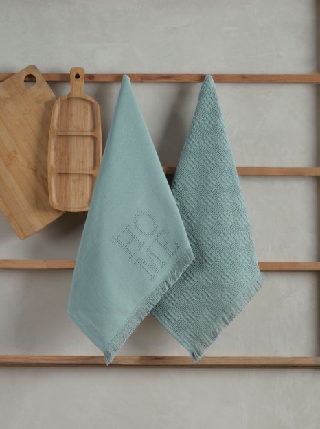 Picture of Manamo Home სამზარეულოს პირსახოცი ბამბის ღია მწვანე ჟაკარის 50x70 სმ(2ც)