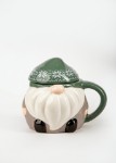Picture of Manamo Christmas Gnomes Cup Ceramic Cameo Green/White  5x5x7 cm