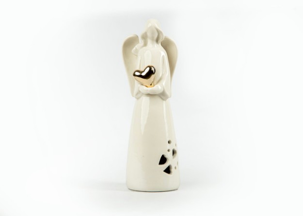 Picture of Manamo Angel Figurine Porcelain White  6.5x5.4x17.8 cm