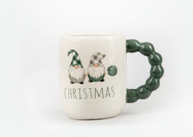 Picture of Manamo Christmas Gnomes Mug Ceramic Cameo Green/White  13.5x9x11.1 cm