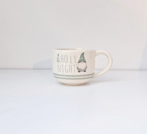 Picture of Manamo Christmas Gnomes Espresso Cup Ceramic Cameo Green/White  10x7.1x5.7 cm