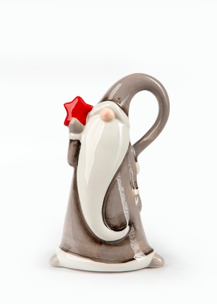 Picture of Manamo Gnome`s Star Figurine Ceramic Gray/White  10x7x16.5 cm