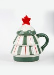 Picture of Manamo Pine Tree Cup With Lid Ceramic Red/Green  11.6x9.8x13.5 cm