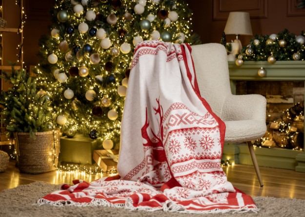 Picture of Manamo  Deer Bust  პლედი ბამბა აკრილის მწვანე/კრემისფერი  160x230 სმ